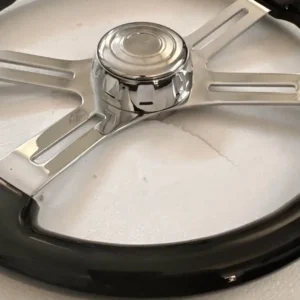 18” black wood and chrome steering wheel - Image 4