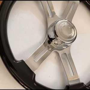 18” black wood and chrome steering wheel - Image 3