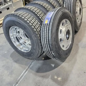 16 ply tires mounted on old style Peterbilt oval rims 11R24.5 - Image 4