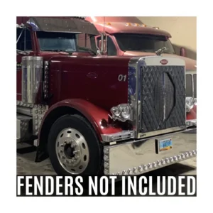 Peterbilt 379 Extended 127 BBC 67.5" Centerline Aluminum Hood (1987 To 2007) With Stainless Grille Assembly, Without Fenders