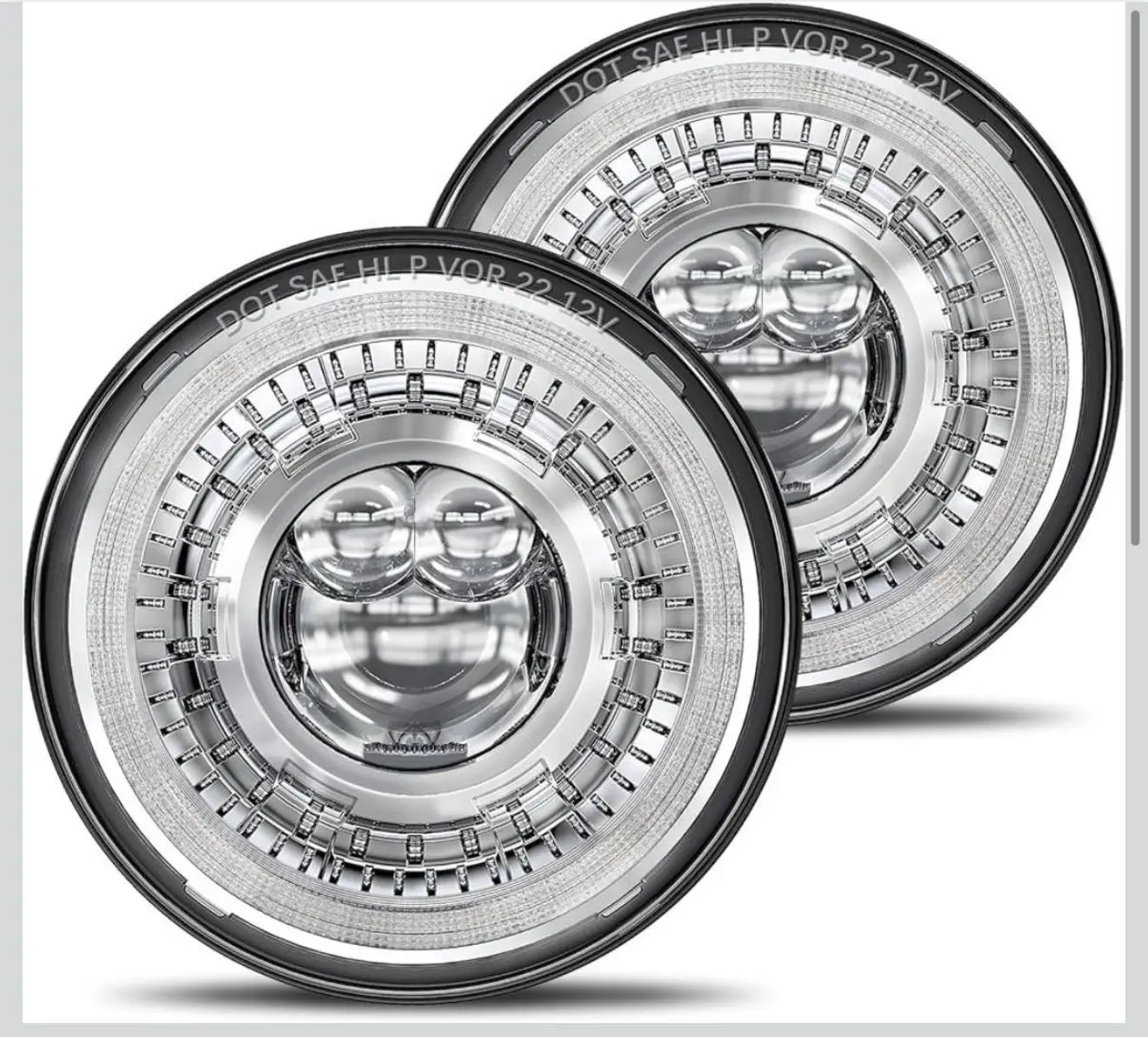 Peterbilt 7 Inch Round Chrome Headlights - Image 3